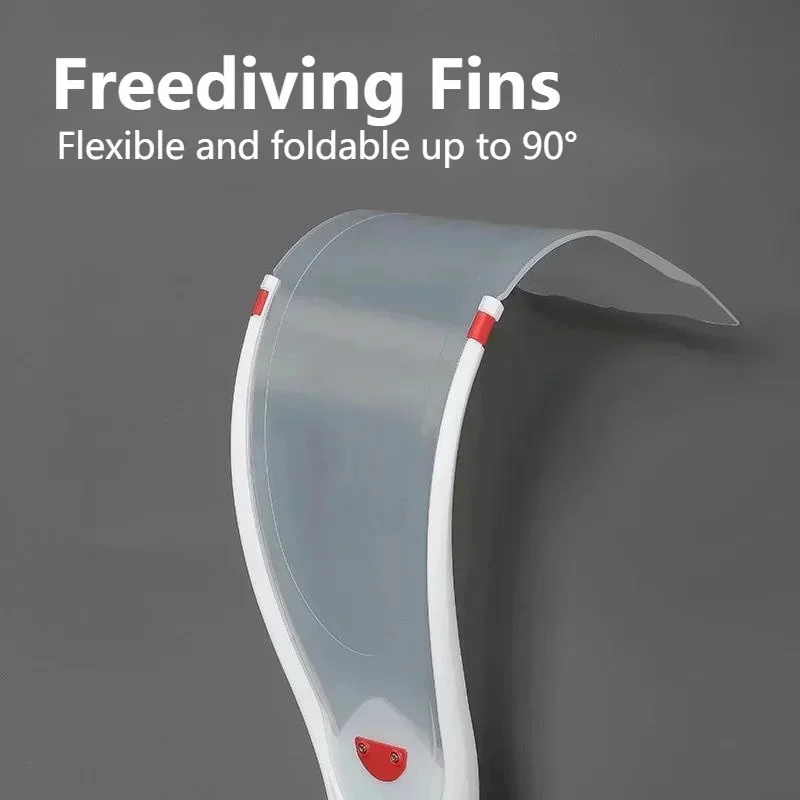 Flippers Swimming - ฟินดำน้ำตื้นสำหรับผู้ชายและผู้หญิง ฟินดำน้ำลึกแบบฟรีไดฟ์วิ่ง ฟินยาวสำหรับตกปลาด้วยหอก ฟินยาวสำหรับว่ายน้ำที่สวมใส่สบาย ยืดหยุ่น และน้ำหนักเบา