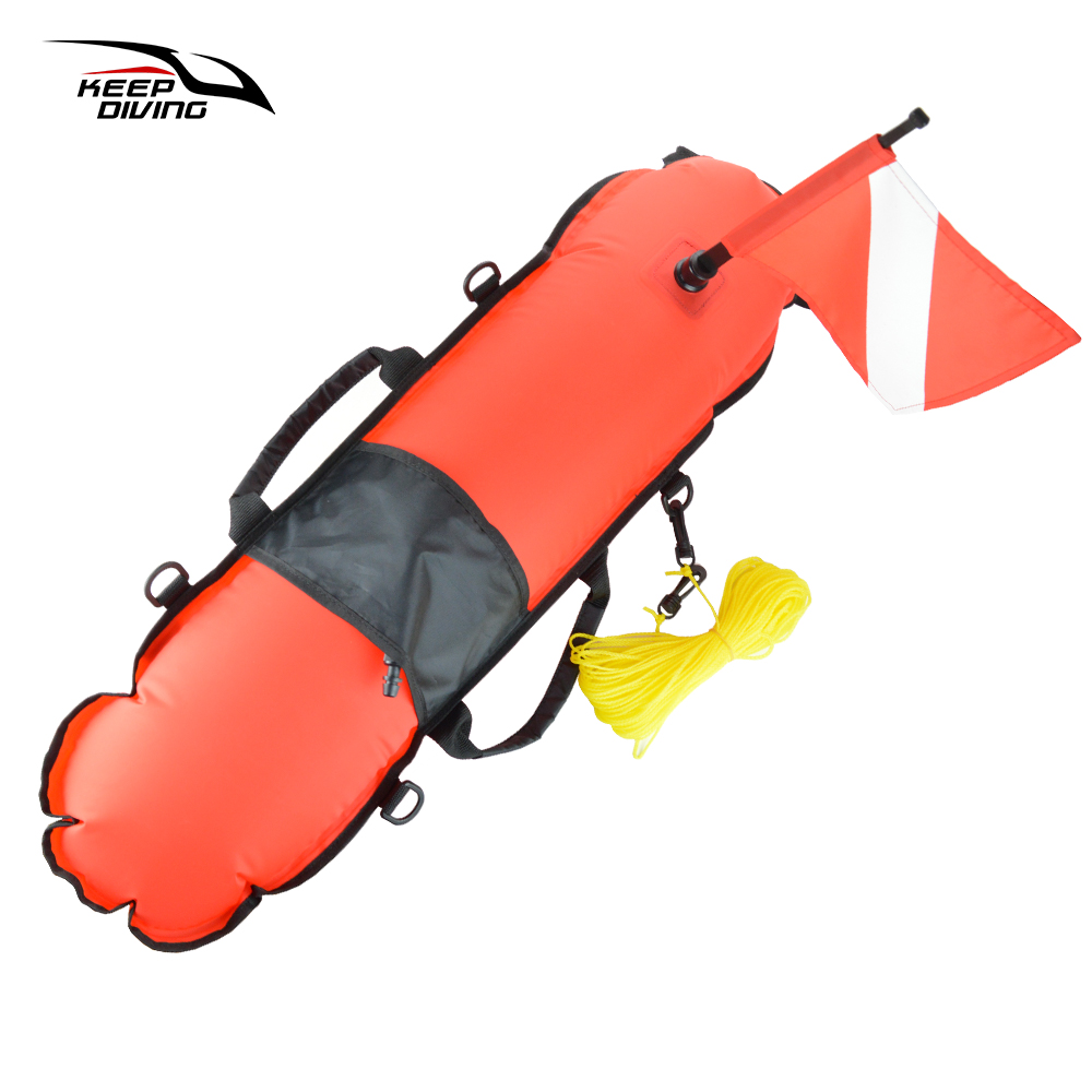 Snorkeling Gear - 2026 - อุปกรณ์ดำน้ำแบบฟรีไดฟ์วิ่ง ทุ่นสัญญาณรูปตอร์ปิโด บอลลอยน้ำ พร้อมธงดำน้ำ