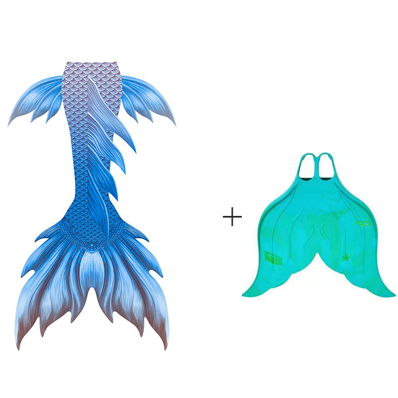 ดีไซน์ใหม่สีฟ้าสกินหางนางเงือก - Flippers Swimming บทวิจารณ์และราคา