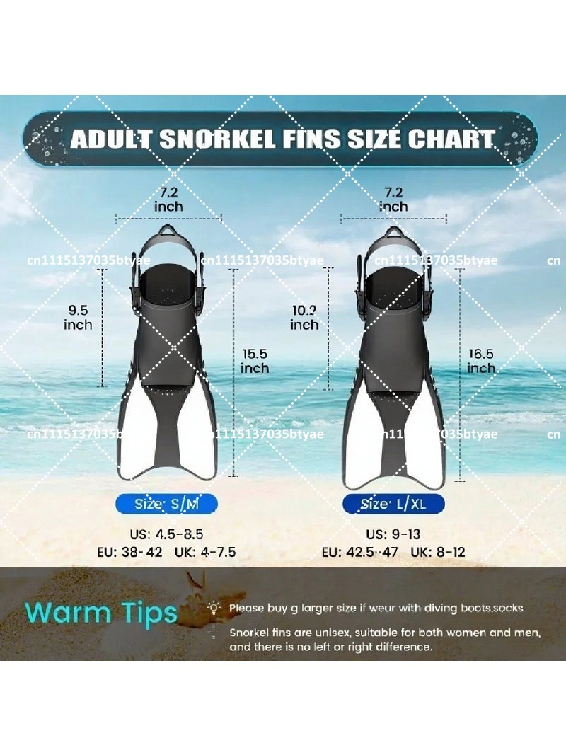 ครีบดำน้ำแบบผูกเชือกปรับได้สำห - Snorkeling Gear บทวิจารณ์และราคา